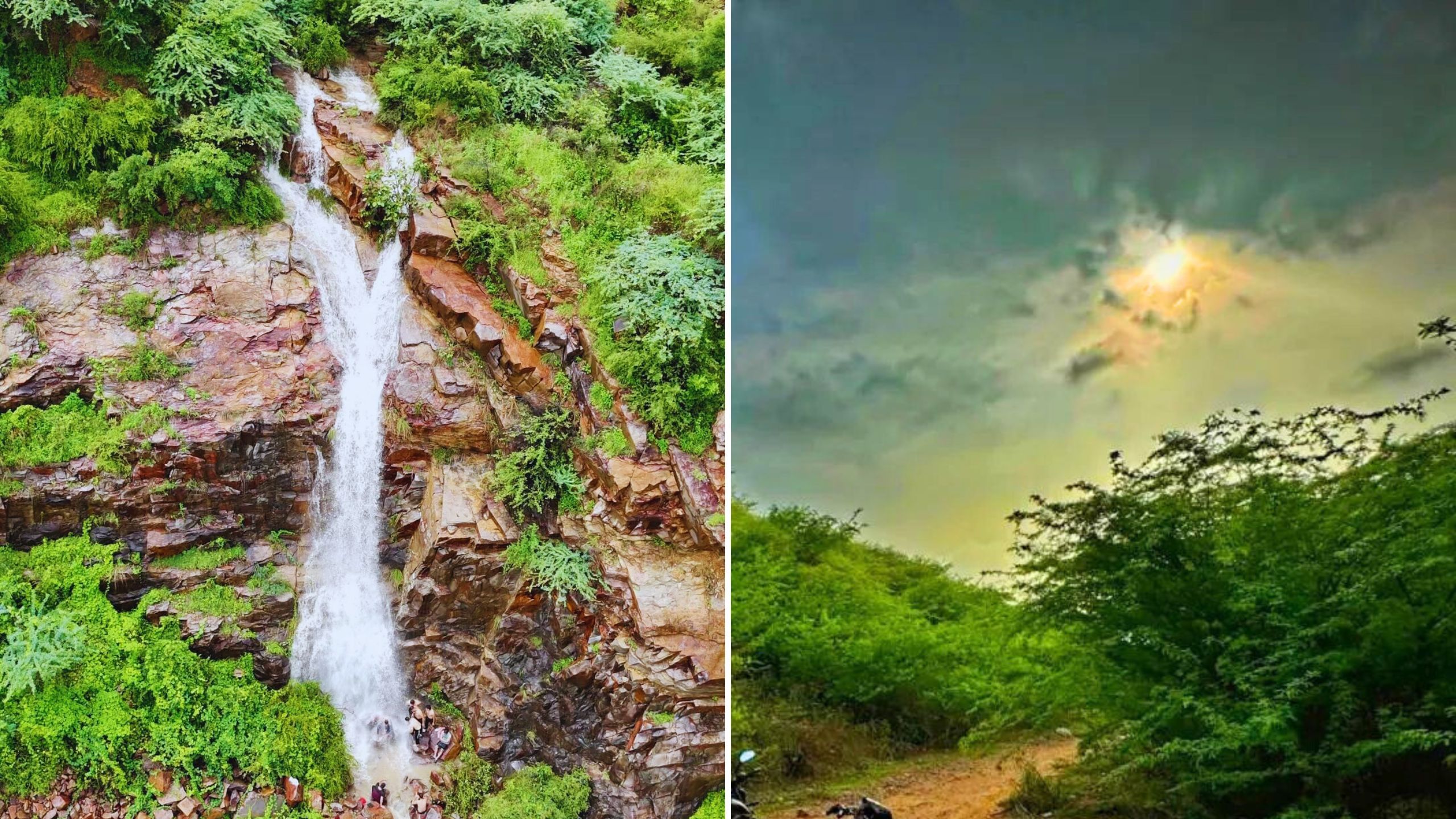 This place in Gurugram is heaven, the heart will be happy after seeing the flowing waterfall and greenery. Gurgaon village ghamroj hill station waterfall in Gurugram