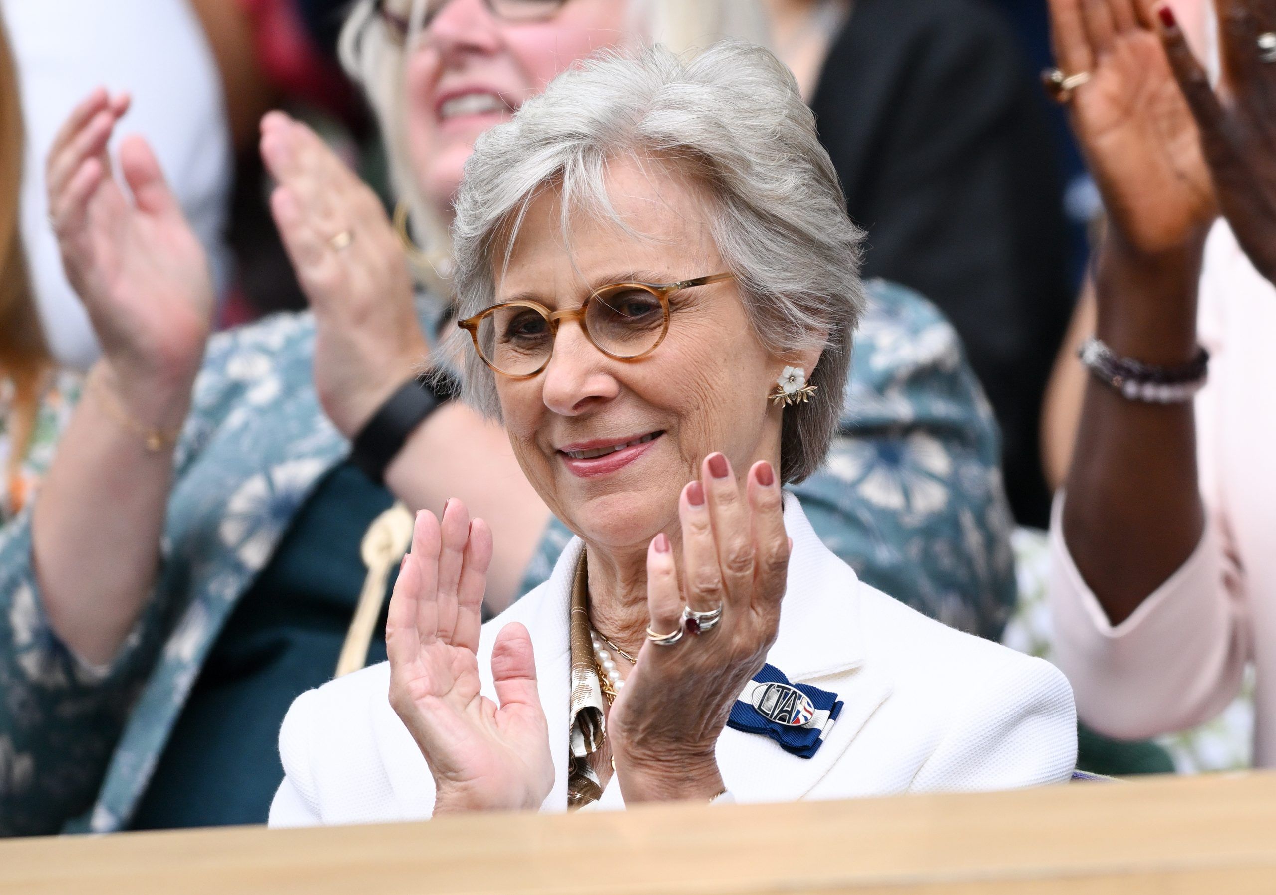 Birgitte, Duchess of Gloucester attends day three of the Wimbledon Tennis Championships at All England Lawn Tennis.