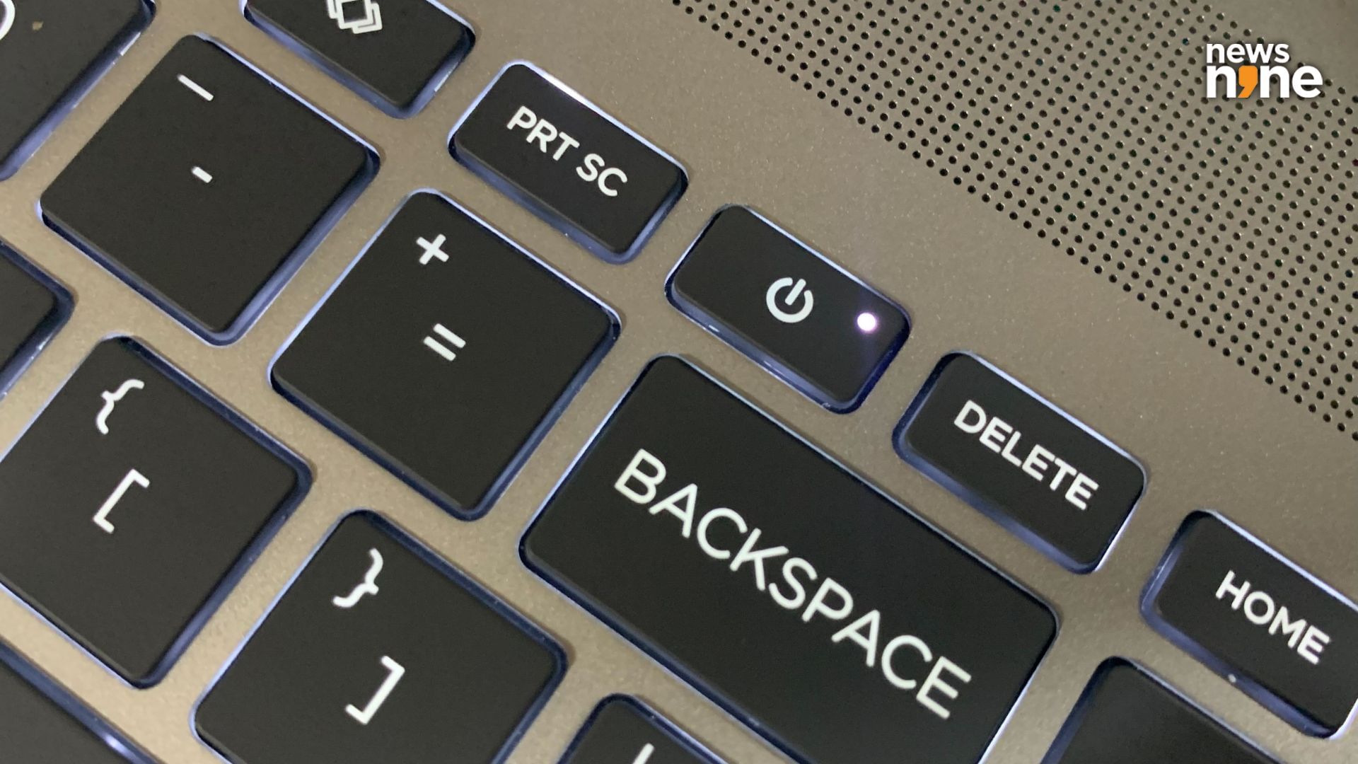 The power button is located in dangerous proximity to the PrintScreen button. (Image Credit: Aditya Madanapalle/News9).