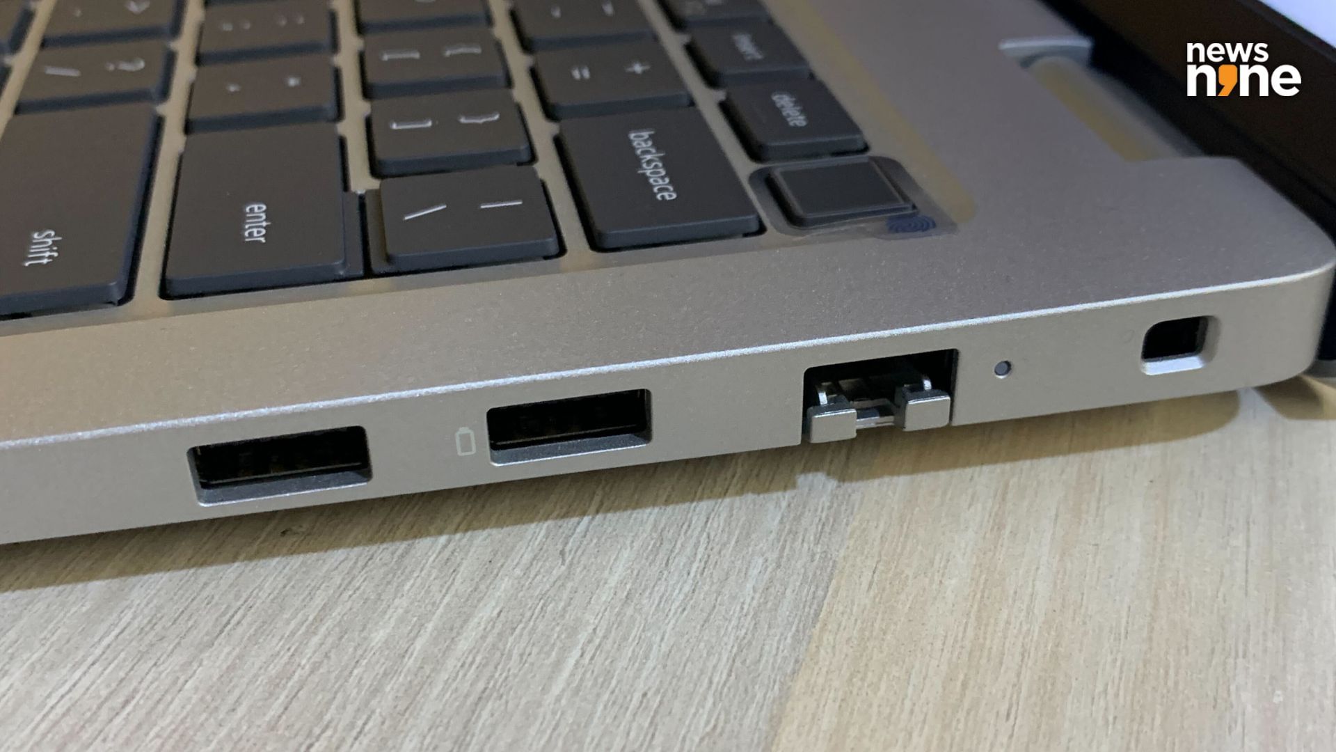 The ports on the right side of the laptop. (Image Credit: Aditya Madanapalle/News9).