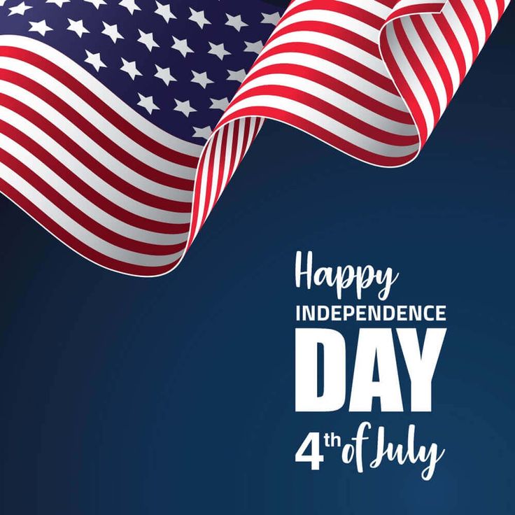 This may contain: an american flag with the text happy independence day 4th of july