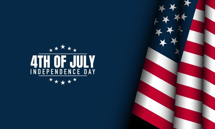This may contain: an american flag with the words 4th of july on it