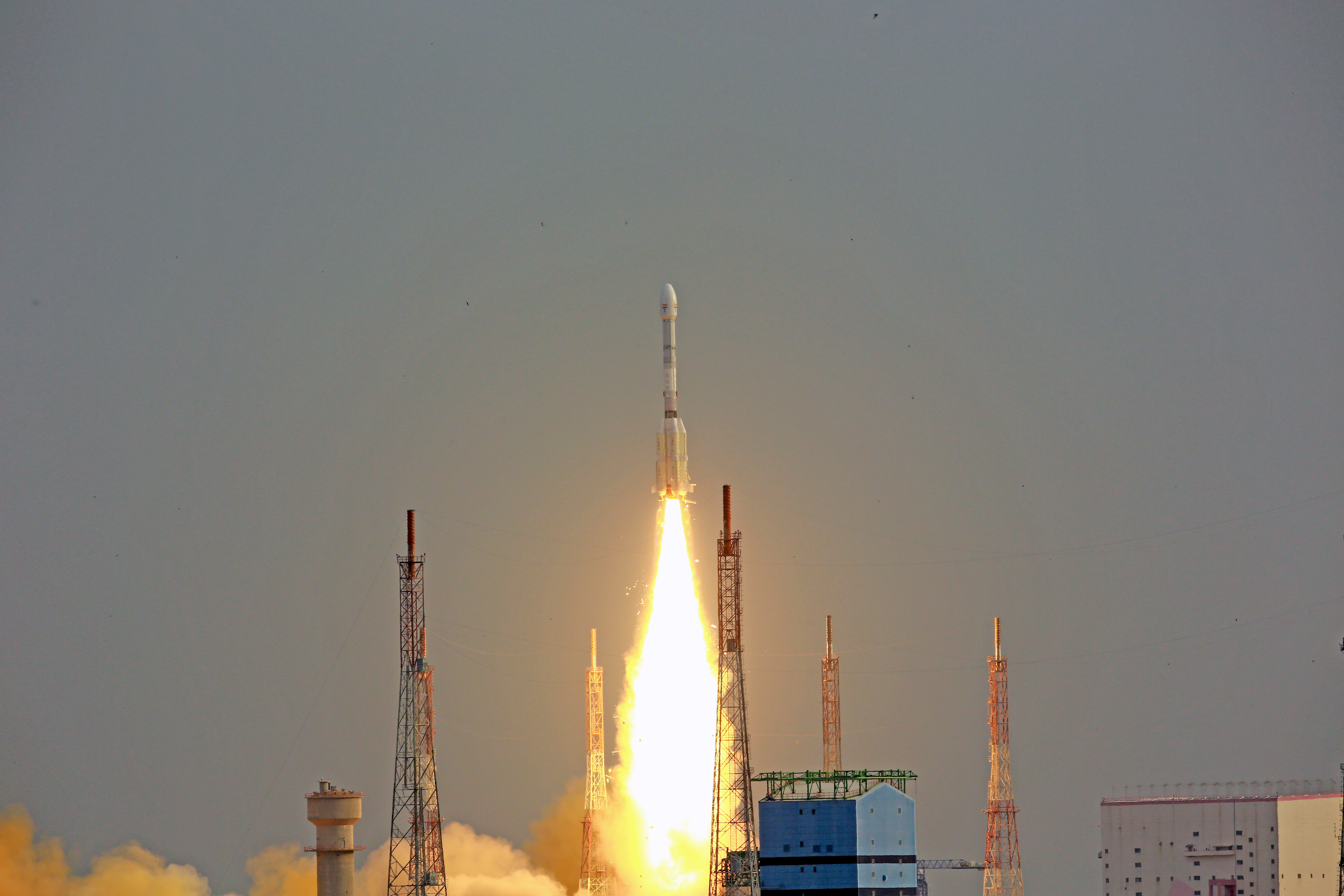 The GSLV-F16 rocket just after liftoff. (Image Credit: ISRO).
