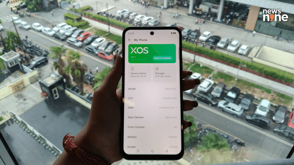 Infinix Hot 60 5G+ display. (Image Credit: Pragya Singha Roy/News9)