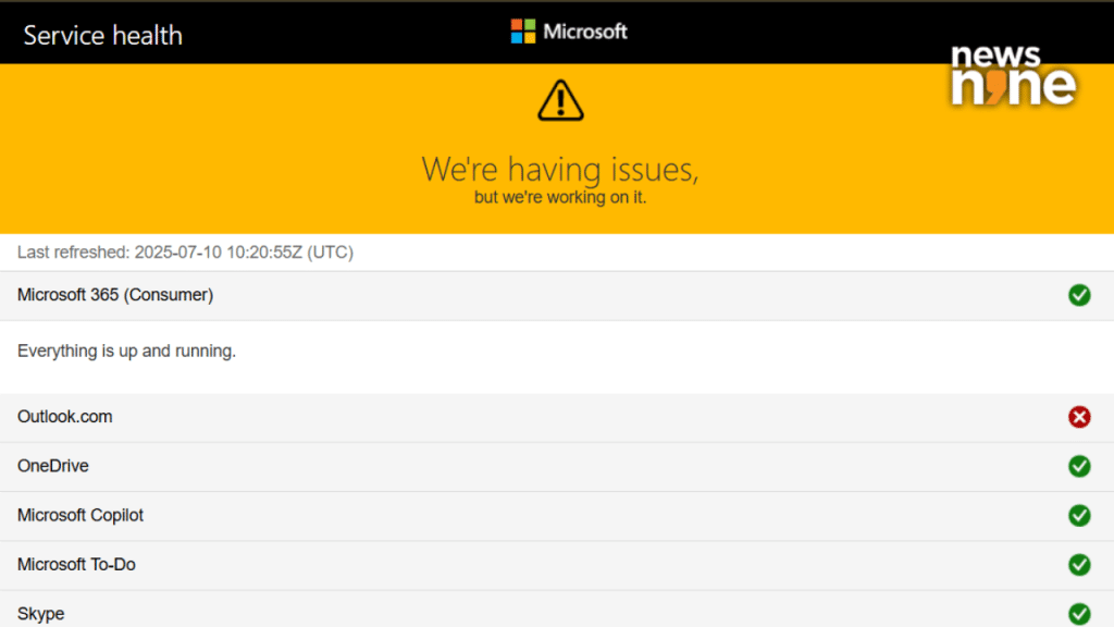 Microsoft Service Page