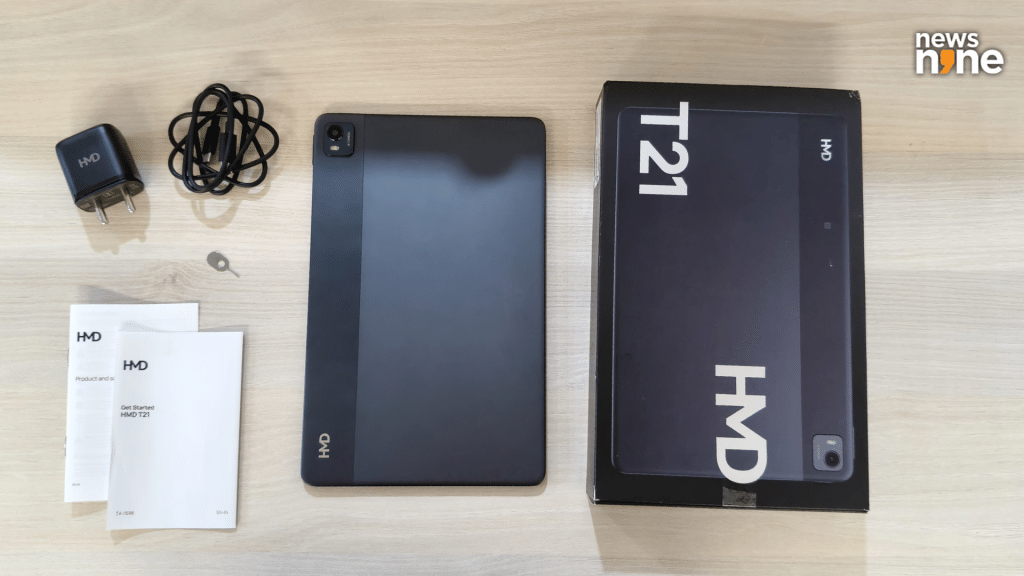 HMD T21 in box items. (Image Credit: Pragya Singha Roy/News9)
