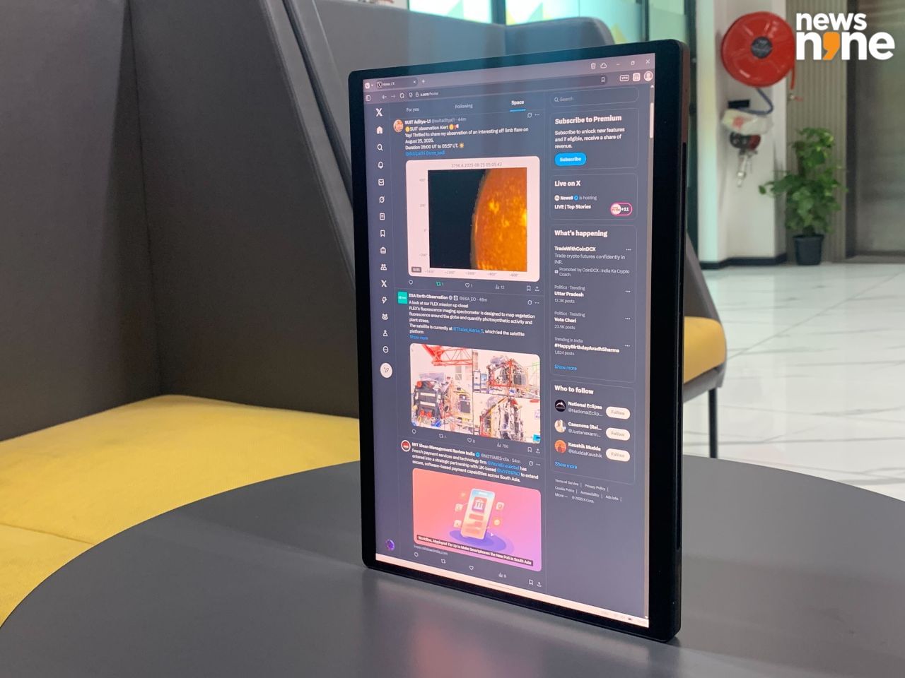 The ROG Z13 makes a great vertical screen. (Image Credit: Aditya Madanapalle/News9).