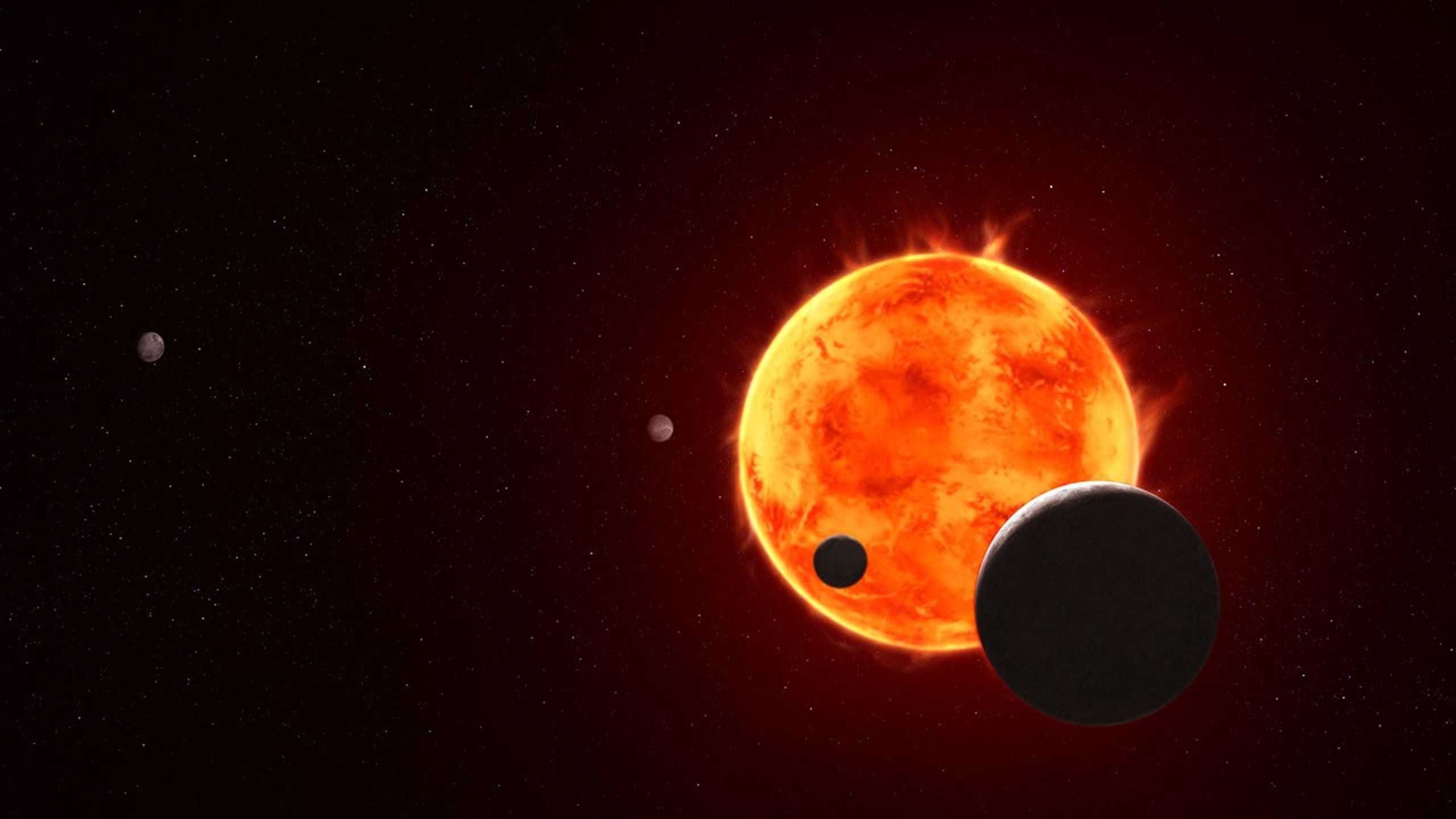 Illustration of the TRAPPIST-1 system. (Image Credit: NASA, ESA, CSA, STScI, Joseph Olmsted (STScI)). 