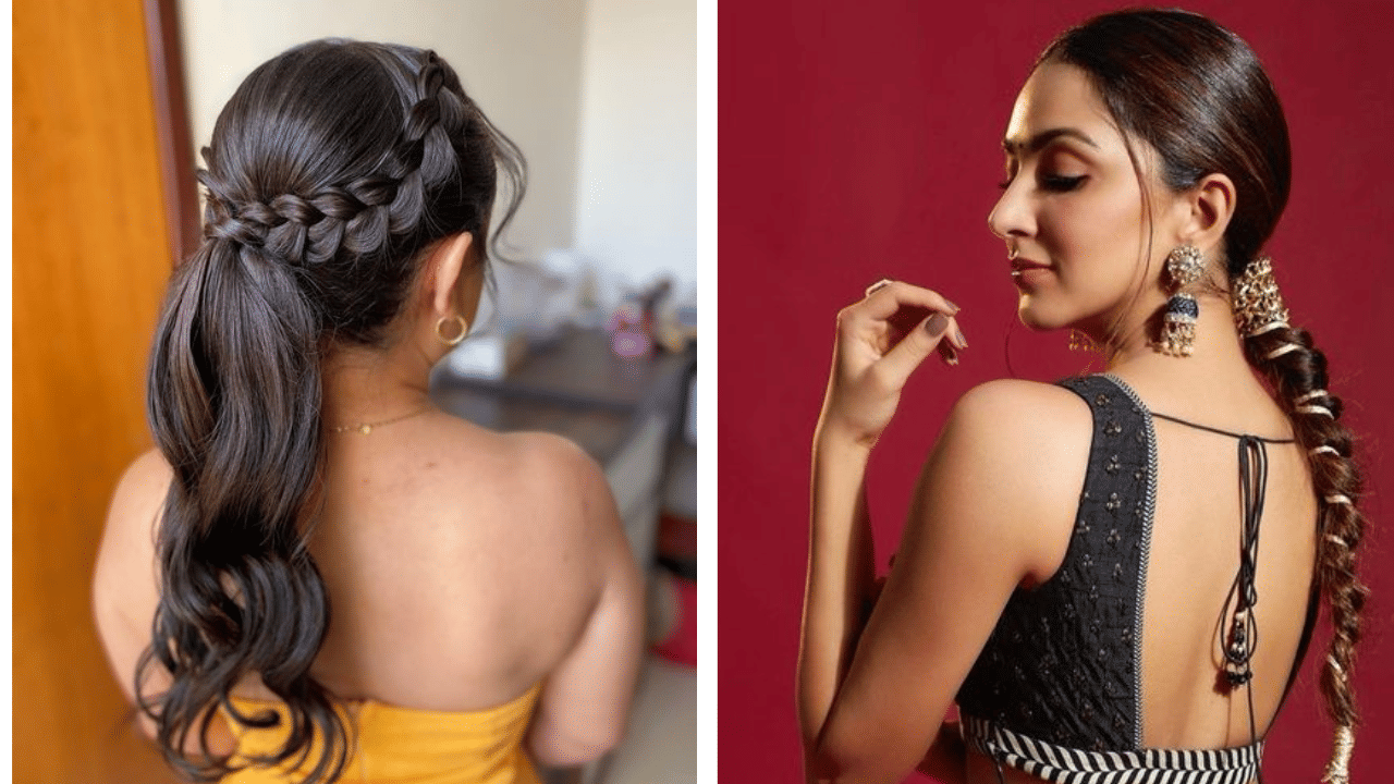 Modern ponytail hairstyle to try this Navratri 2025