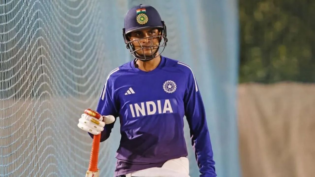 नेट्स के दौरान Shubman Gill 