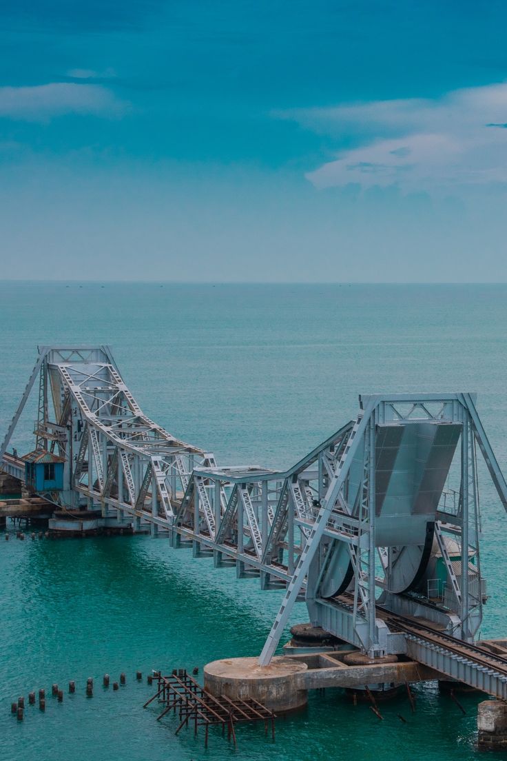 This contains: India's first sea bridge, new Pamban railway bridge, Pamban Beach Rameswaram, Pamban Bridge, Pamban Bridge new construction, Pamban Bridge photos, Pamban road bridge