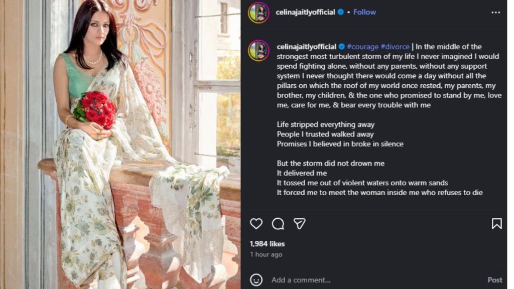 Celina Jaitly's Instagram post