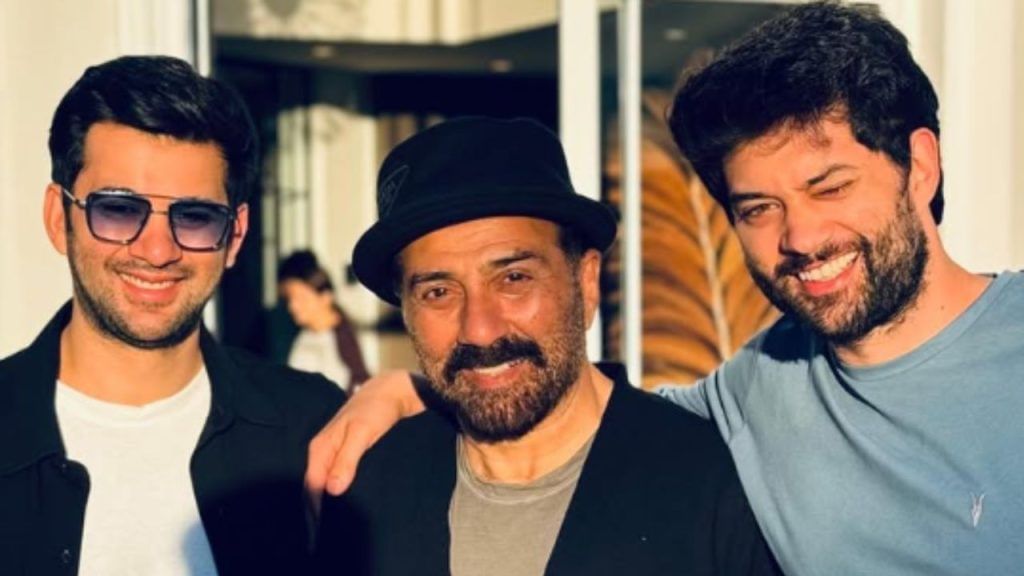 Sunny Deol with sons Karan Deol and Rajveer Deol