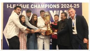 The AIFF had presented the I-League trophy to Churchill Brothers in April. Photo: @IndianFootball