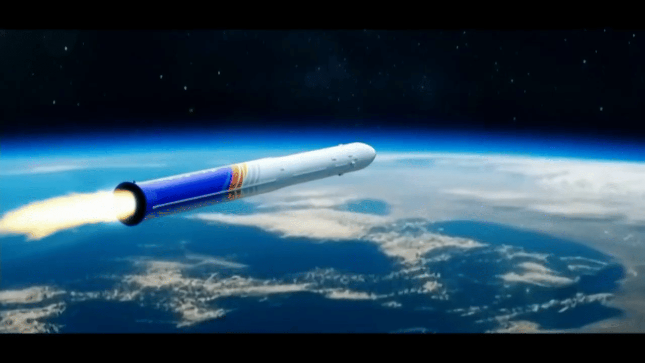 Illustration of the Vikram I in space. (Image Credit: Skyroot Aerospace). 