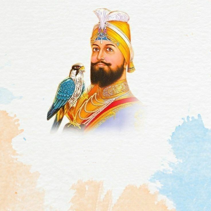 This may contain: a painting of a man with a bird on his shoulder and wearing a turban