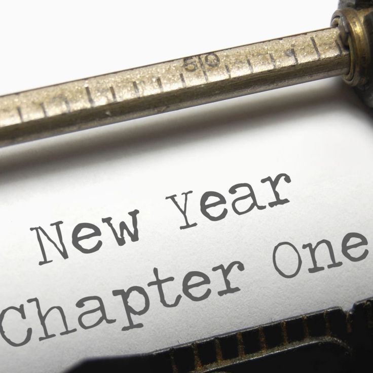 This may contain: an old typewriter with the words new year, chapter one printed on it