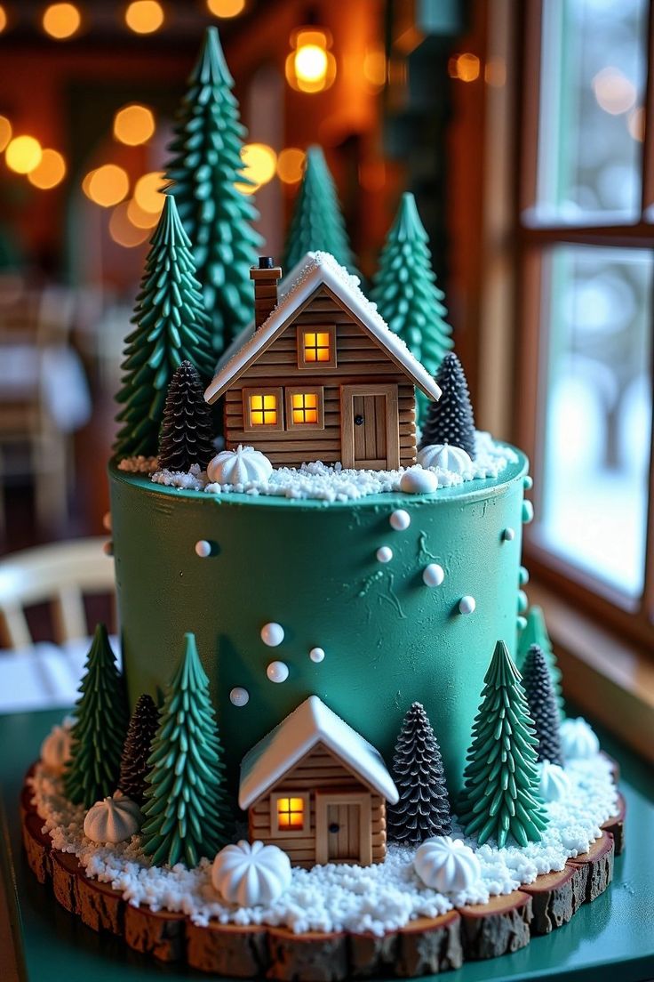 This contains: Magical Winter Wonderland Cake Decorating Ideas to Try This Season