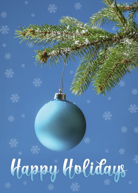 This contains: Happy Holidays Blue Ornament and Snowflakes Photo card