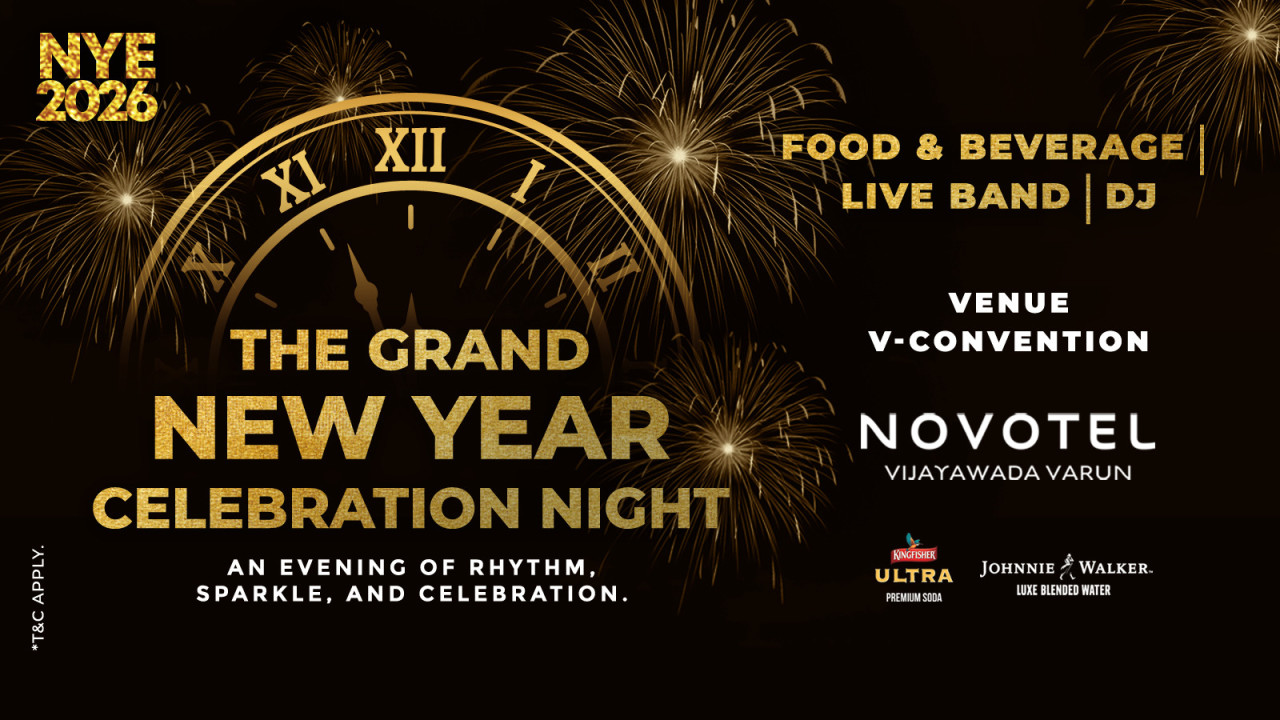 The Grand New Year Celebration Night – NYE 2026 at Novotel Vijaywada