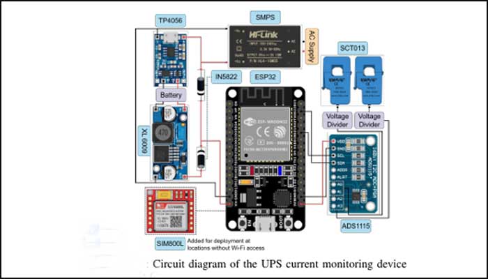 Circuit diagram of the UPS device. (Image Credit: IIT-H). 