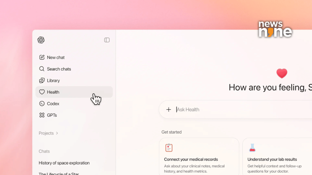 Health as a separate tab inside ChatGPT