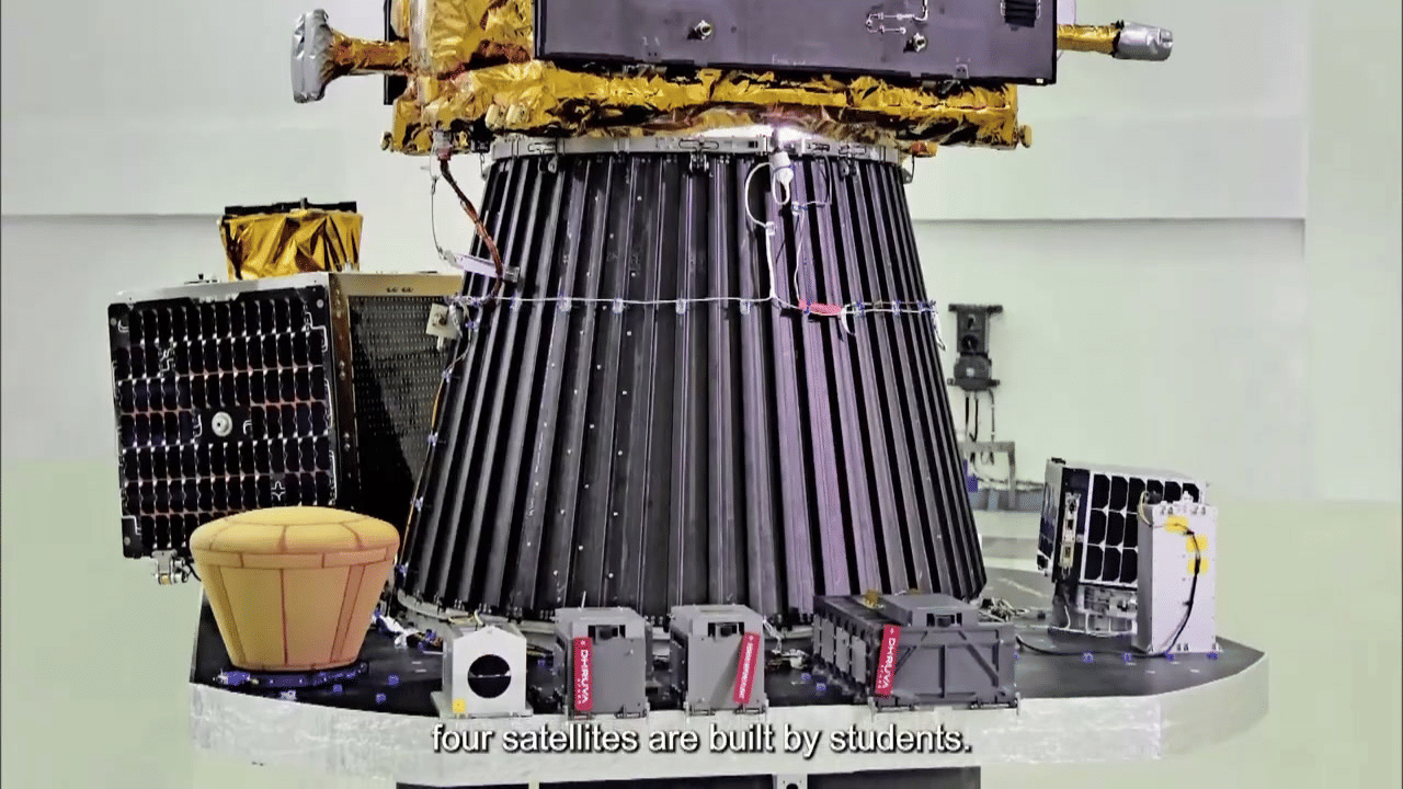 The satellites integrated into the rocket. (Image Credit: ISRO). 