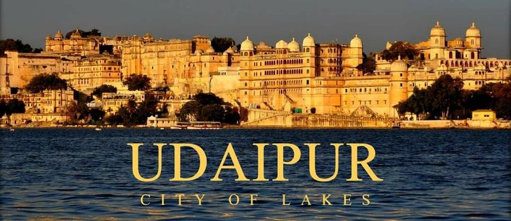 This may contain: uddjapur city of lakes in india with the name uddjapur on it