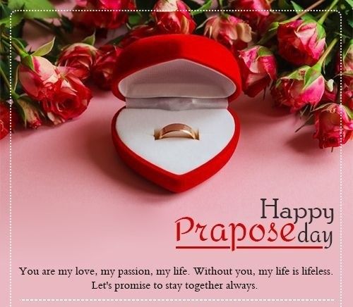 This may contain: a red heart shaped box with a wedding ring in it and flowers around it on a pink background