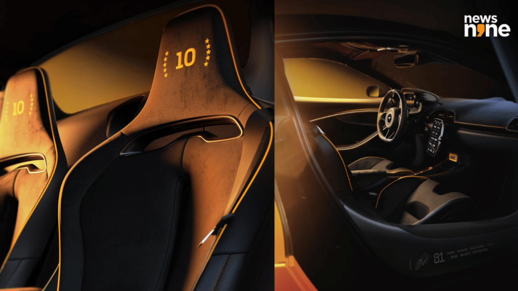 Interior of the McLaren Artura Spider MCL39 details the 10th championship win