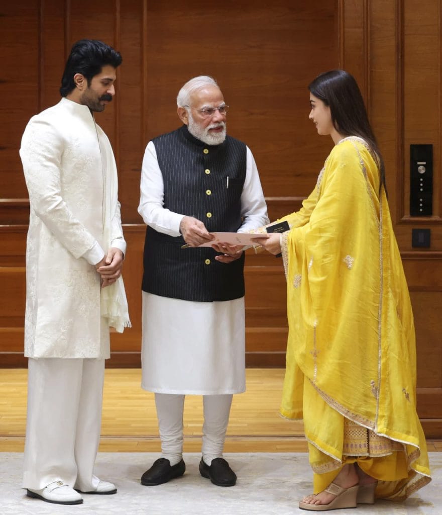 Vijay Deverakonda and Rashmika Mandanna invite PM Modi to Hyderabad reception