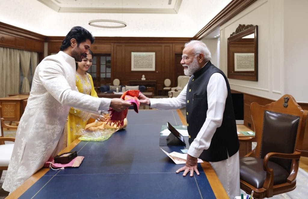Vijay Deverakonda and Rashmika Mandanna invite PM Modi to Hyderabad reception