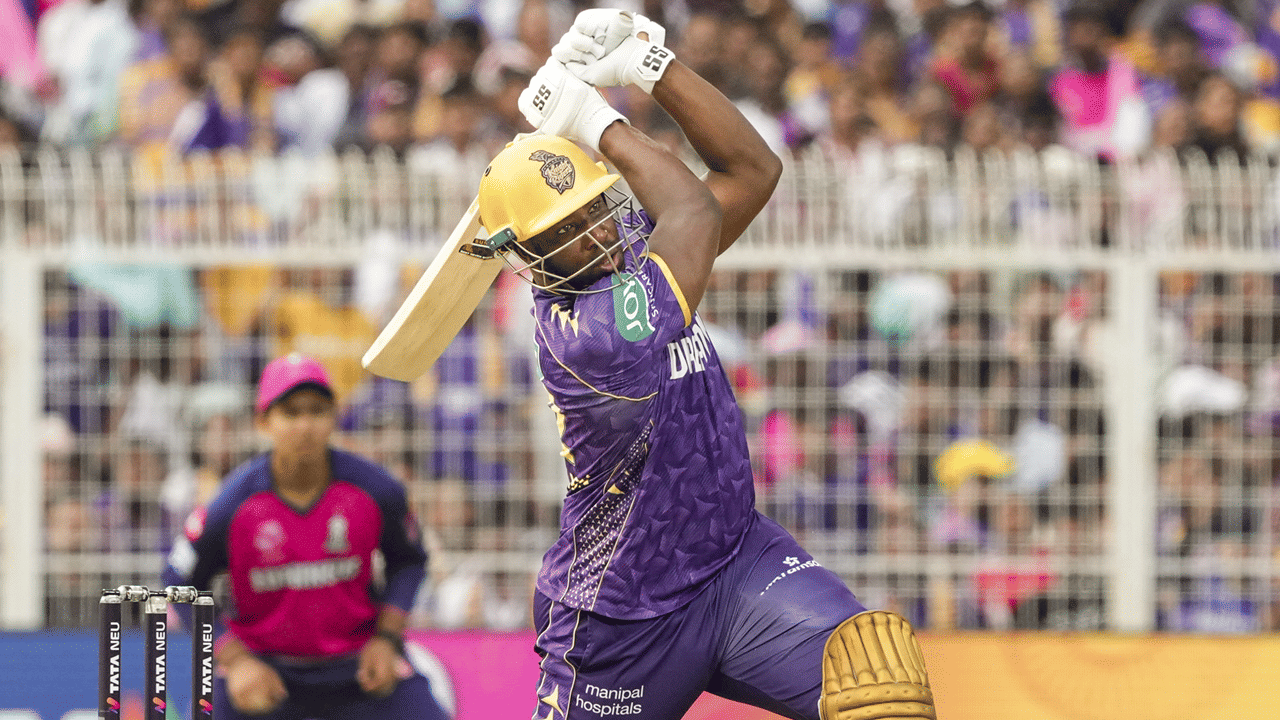 Andre Russell smashed a quickfire fifty against Rajasthan Royals in IPL 2025 on Sunday.