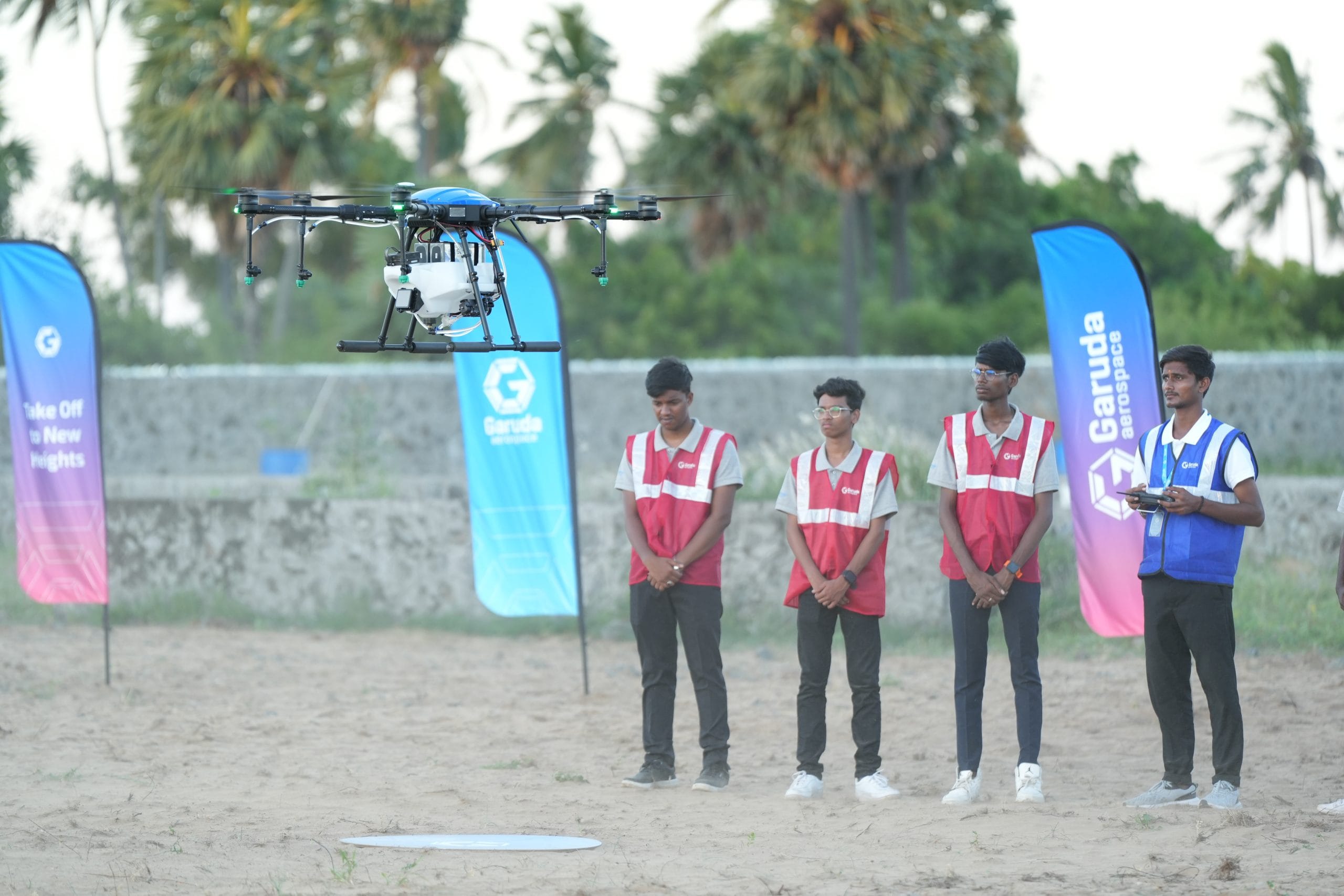 The drone pilots being trained. (Image Credit: Garuda Aerospace). 