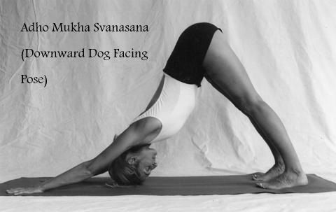 This may contain: a woman is doing a yoga pose on a mat