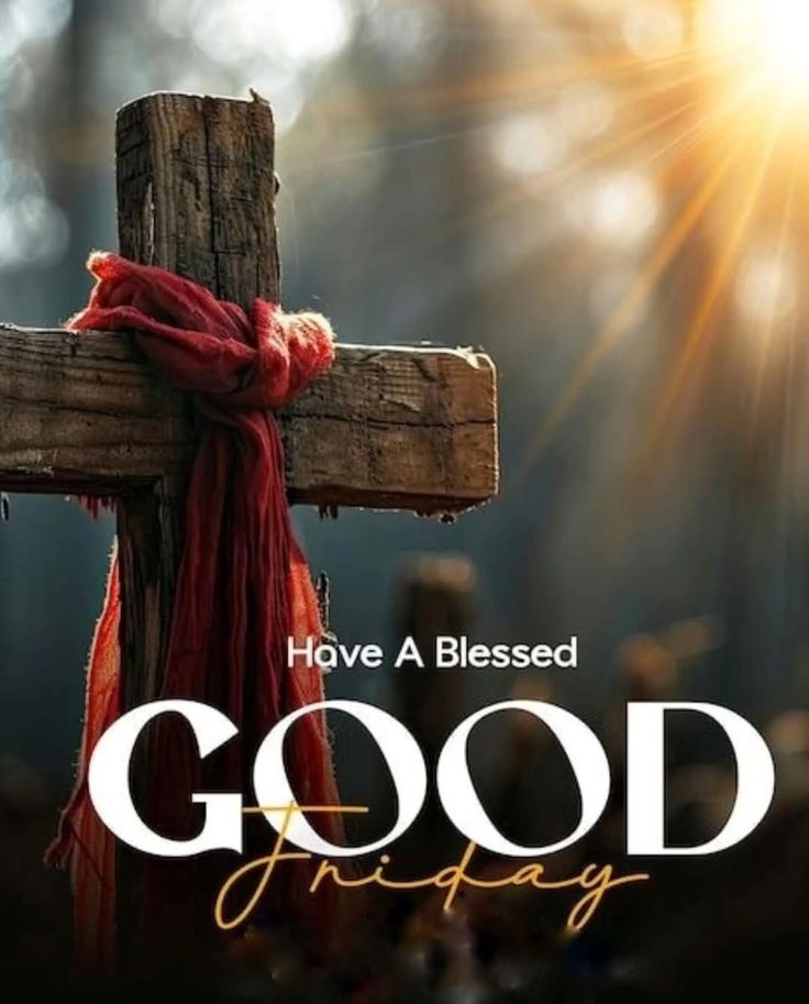 This may contain: a cross with the words good friday on it