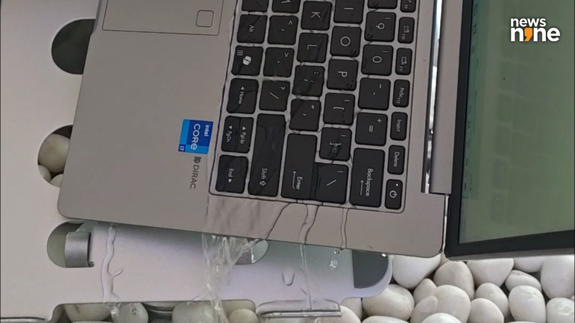 The laptop can brush off accidental spills. (Image Credit: Aditya Madanapalle/News9). 