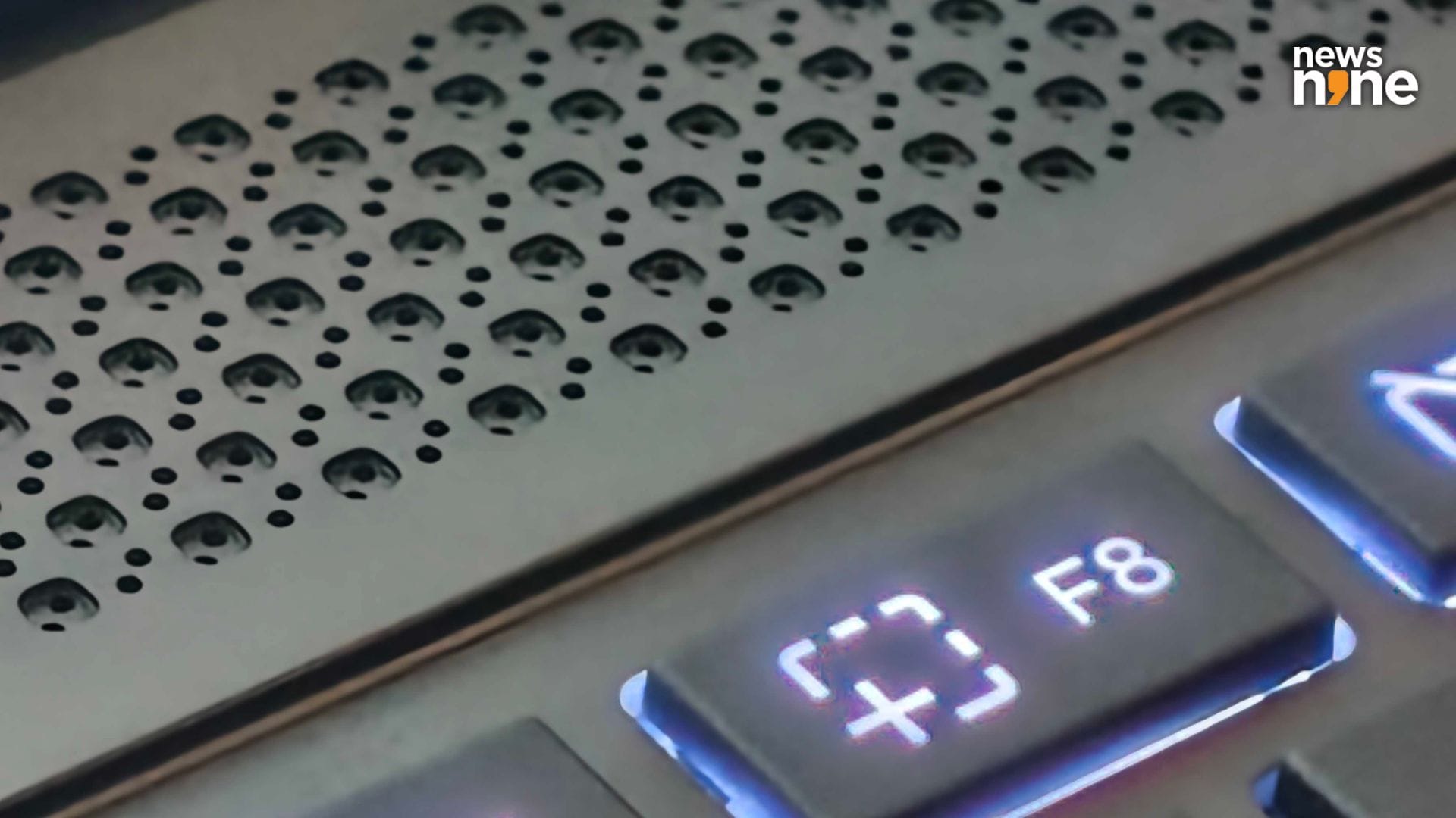 The CNC-milled grille on the top edge. (Image Credit: Aditya Madanapalle/News9). 