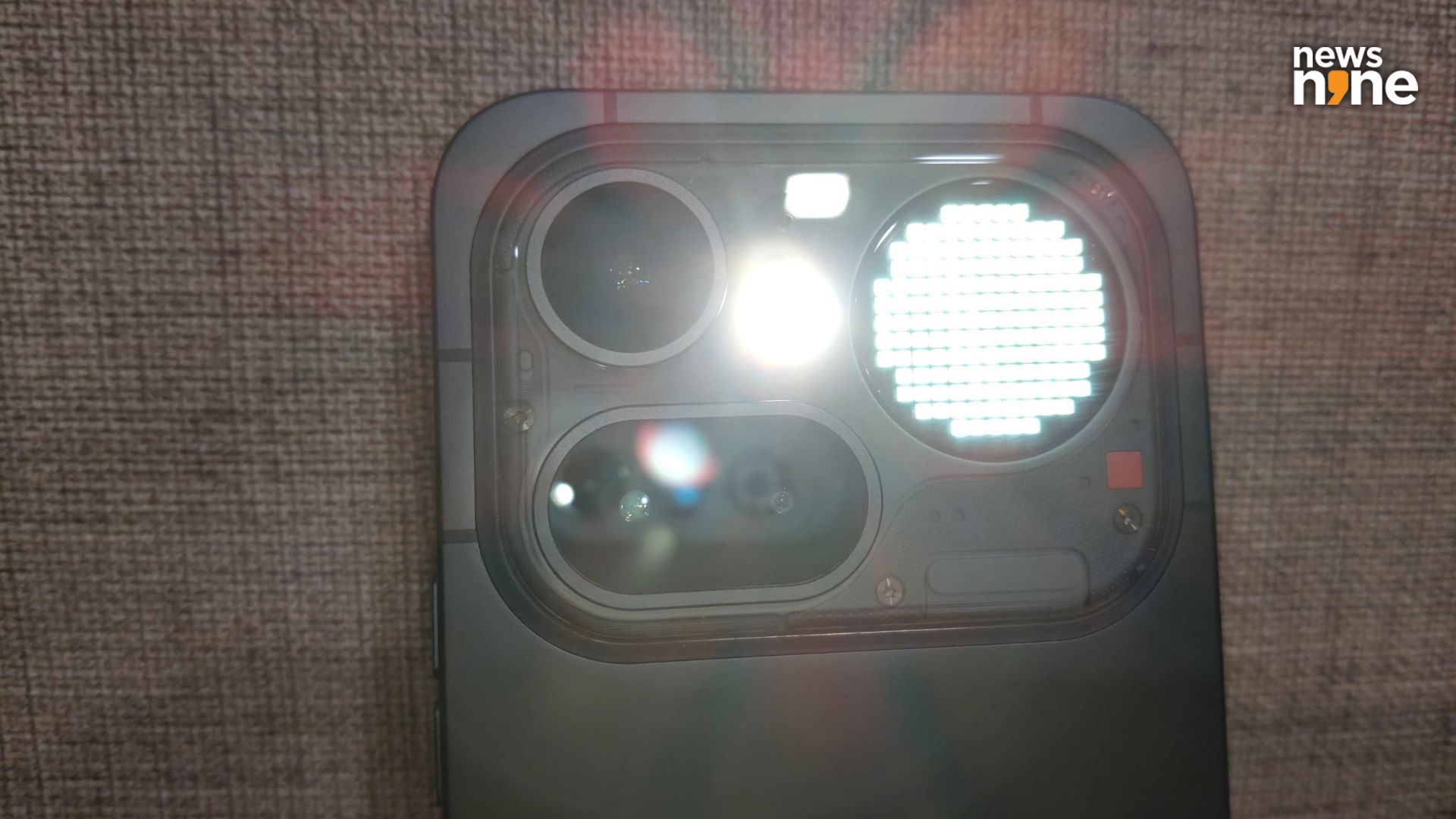 The Glyph Matrix torch is a killer feature. Very useful in a range of situations. (Image Credit: Aditya Madanapalle/News9). 