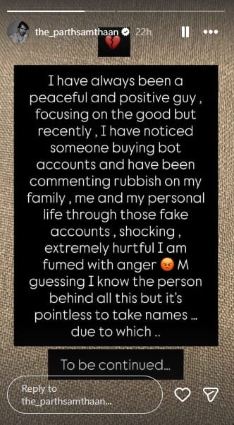 Parth Samthaan takes break from social media