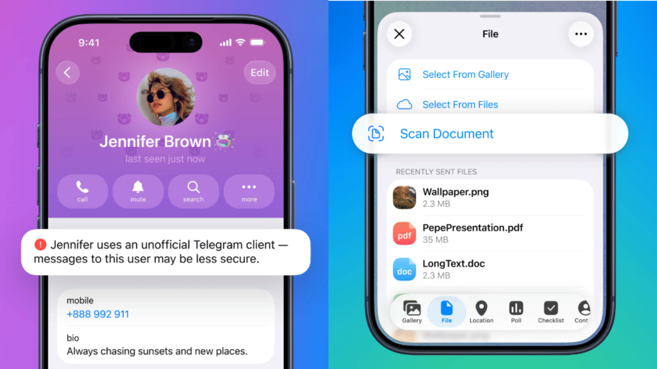 Telegram safety features