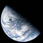 This is an image of the terminator line, dividing the day and night sides of the planet. (Image Credit: NASA).