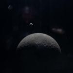 Here the crescent Earth is above the horizon of the lunar far side. (Image Credit: NASA).