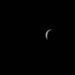 On the way back, the Earth again appeared as a crescent. (Image Credit: NASA).