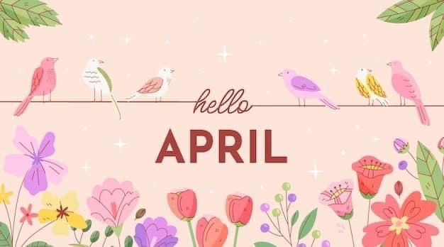 This may contain: a pink background with birds, flowers and leaves that says hello apricot on it