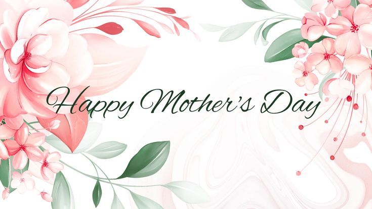 This may contain: a happy mother's day card with pink flowers