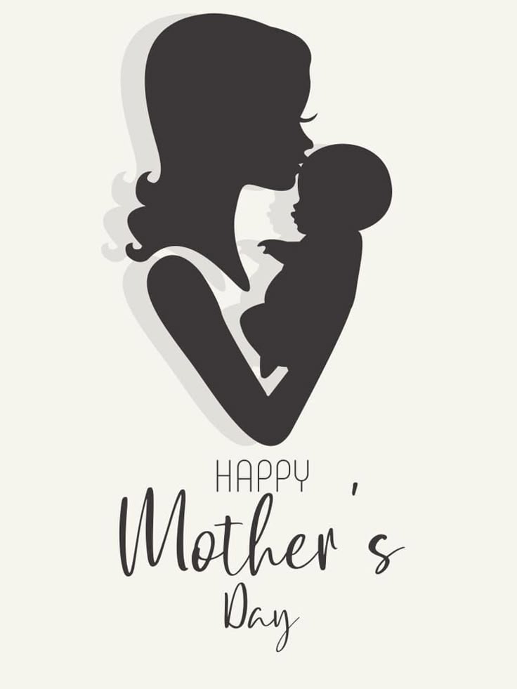 This may contain: a woman holding a baby in her arms with the words happy mother's day