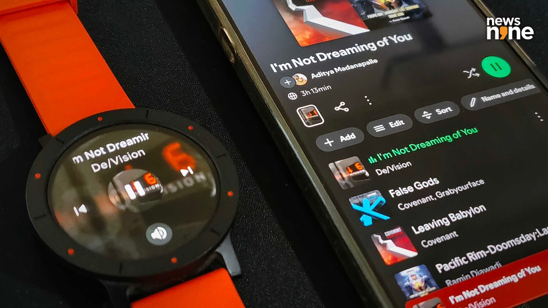 We really liked the fact that we could control Spotify on PC through the watch via a smartphone. (Image Credit: Aditya Madanapalle/News9). 
